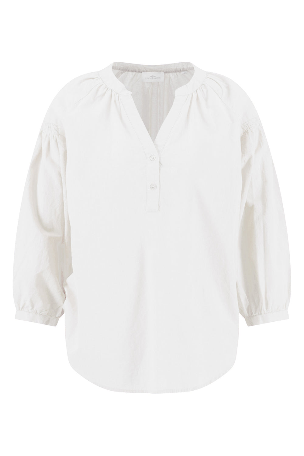 Fynch Hatton ruffle chambray blouse in milk white at Shirley Allum