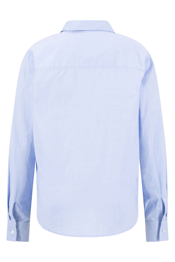 Fynch Hatton plain oxford shirt in cornflower blue at Shirley Allum