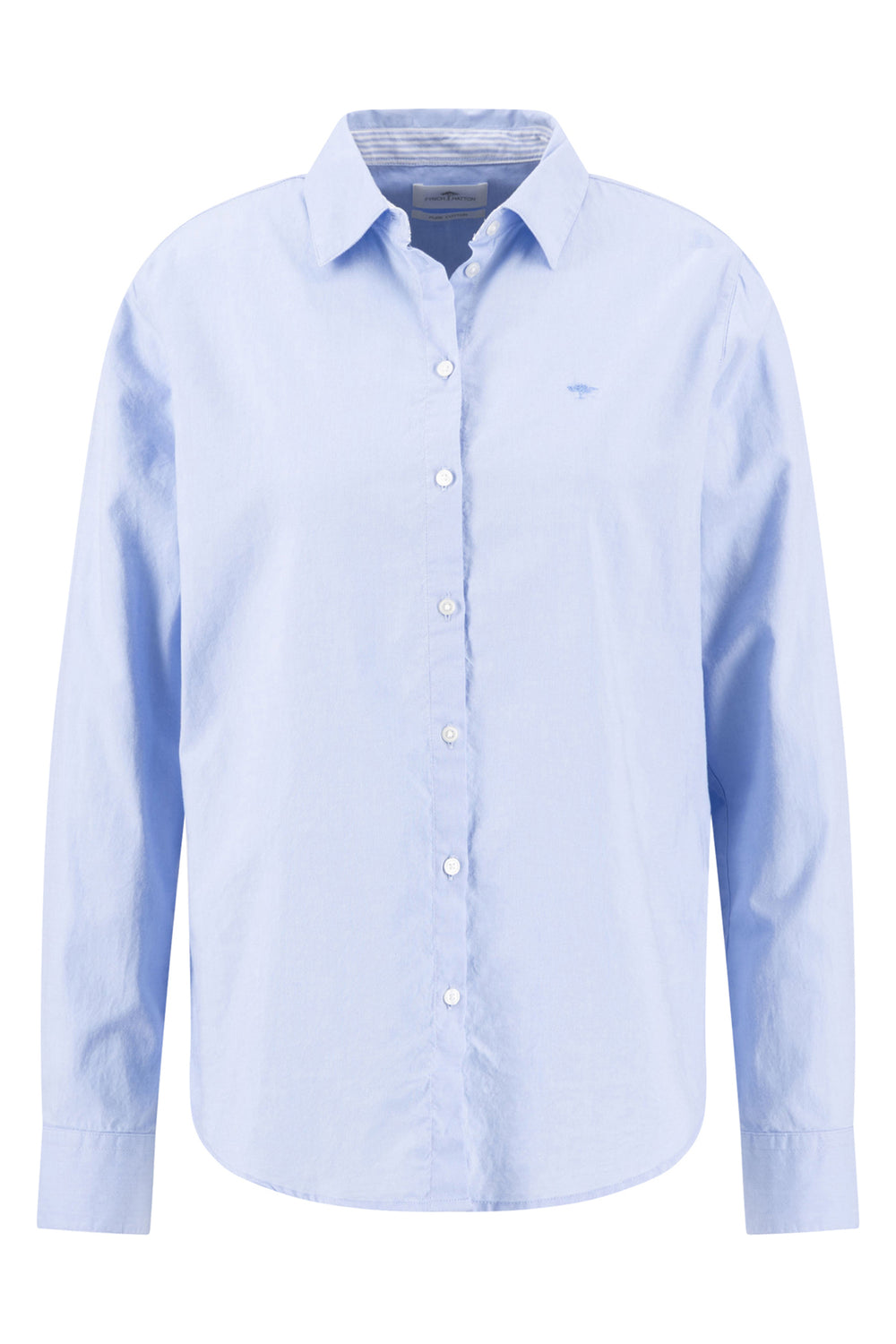 Fynch Hatton plain oxford shirt in cornflower blue at Shirley Allum