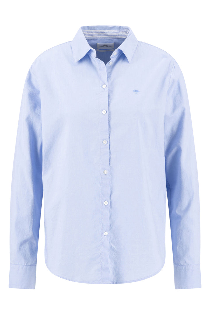 Fynch Hatton plain oxford shirt in cornflower blue at Shirley Allum