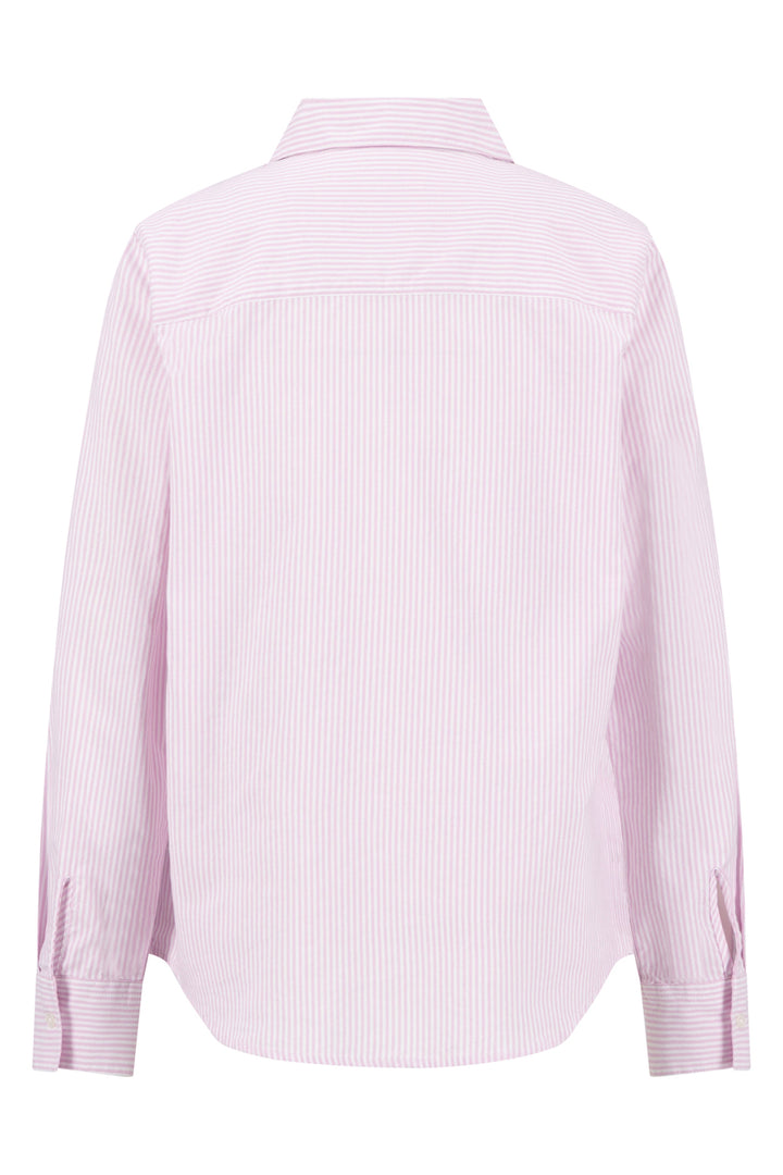 Fynch Hatton stripe oxford shirt in sorbet rose pink at Shirley Allum