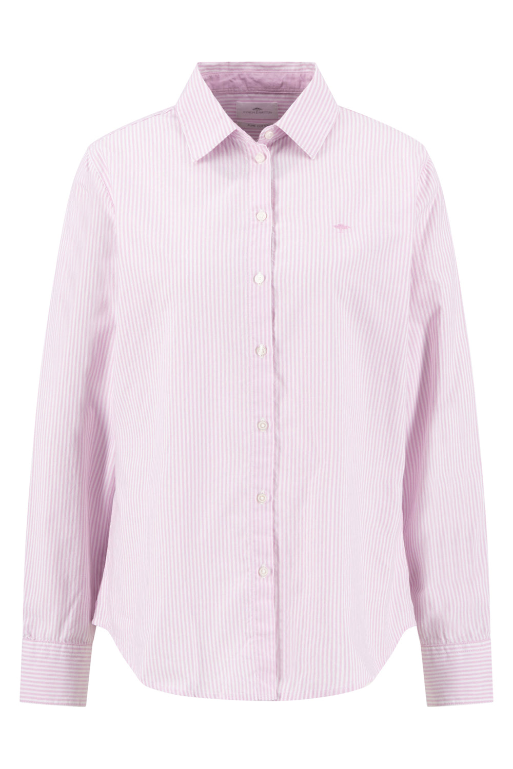 Fynch Hatton stripe oxford shirt in sorbet rose pink at Shirley Allum