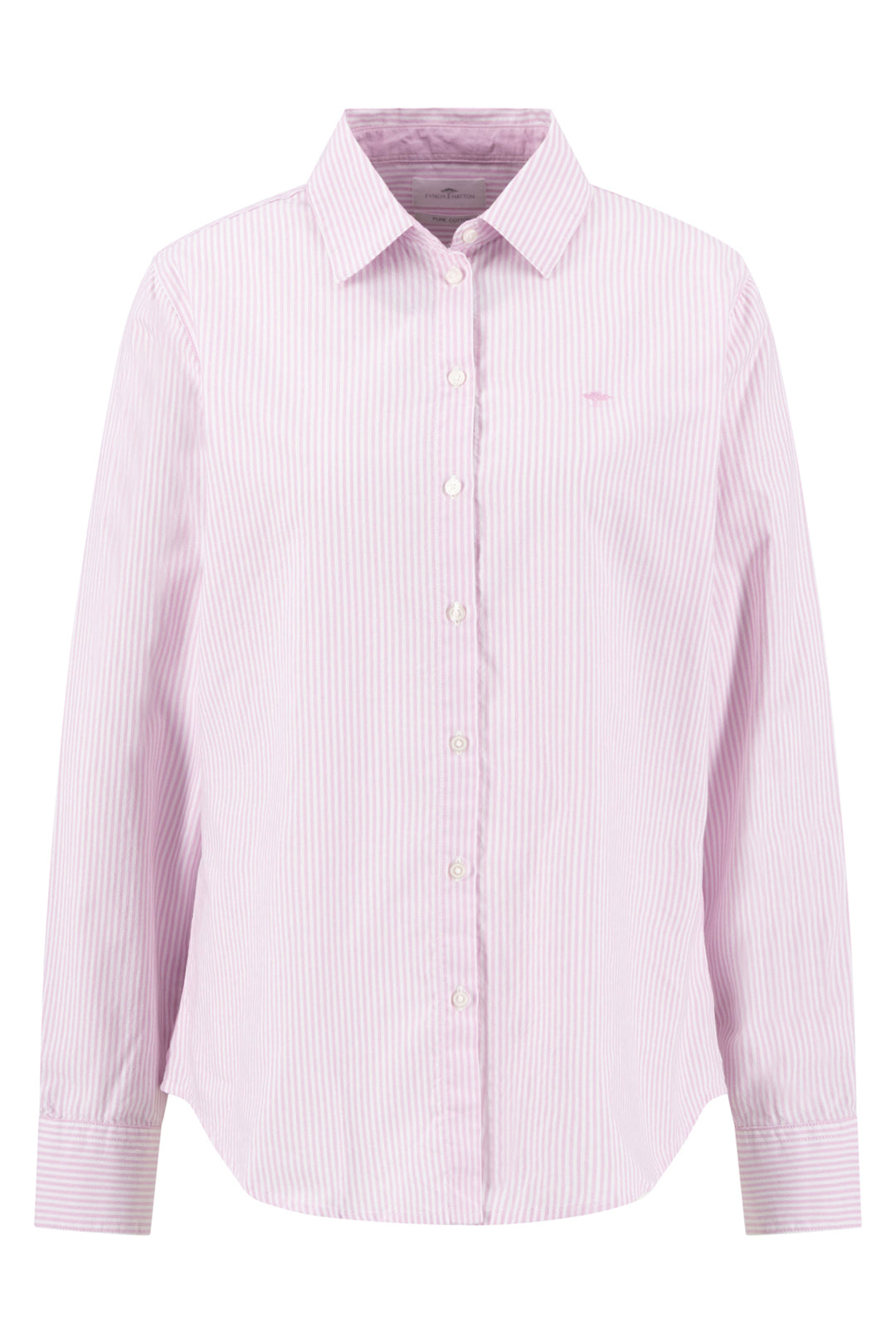 Fynch Hatton stripe oxford shirt in sorbet rose pink at Shirley Allum