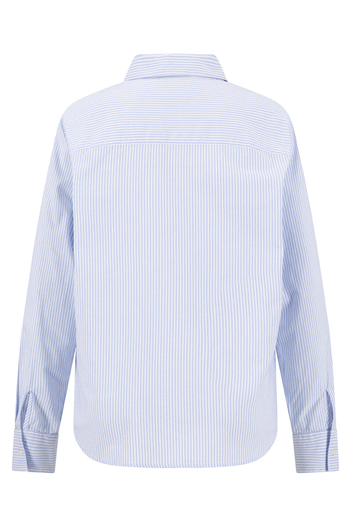 Fynch Hatton stripe oxford shirt in cornflower blue at Shirley Allum