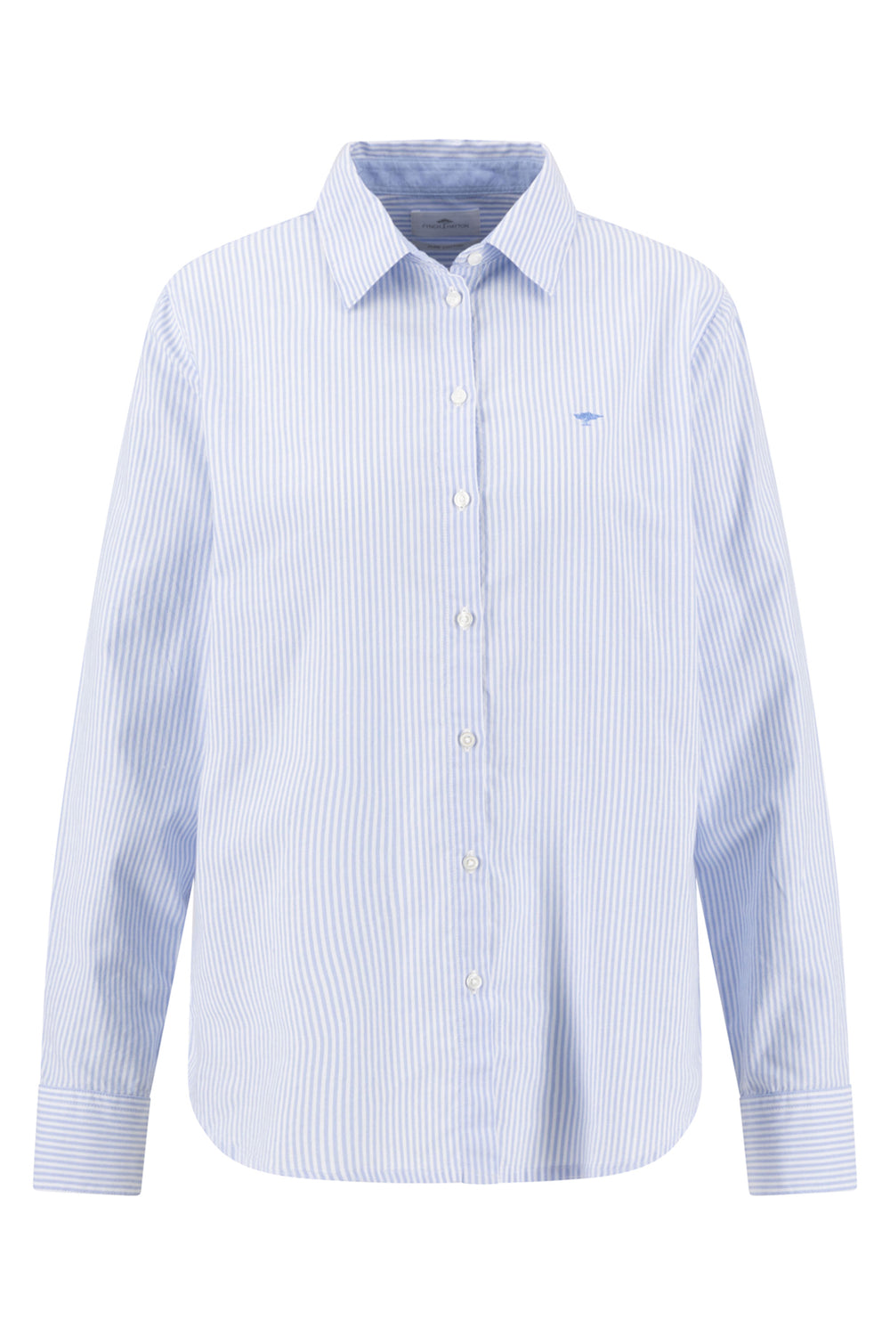Fynch Hatton stripe oxford shirt in cornflower blue at Shirley Allum