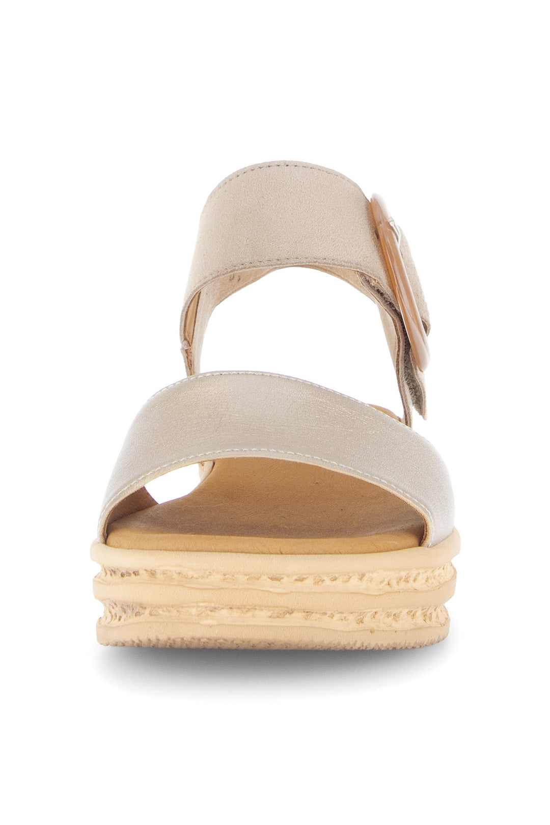 Gabor Andre Gold Leather Suede Wedge Sandals 84.550.62