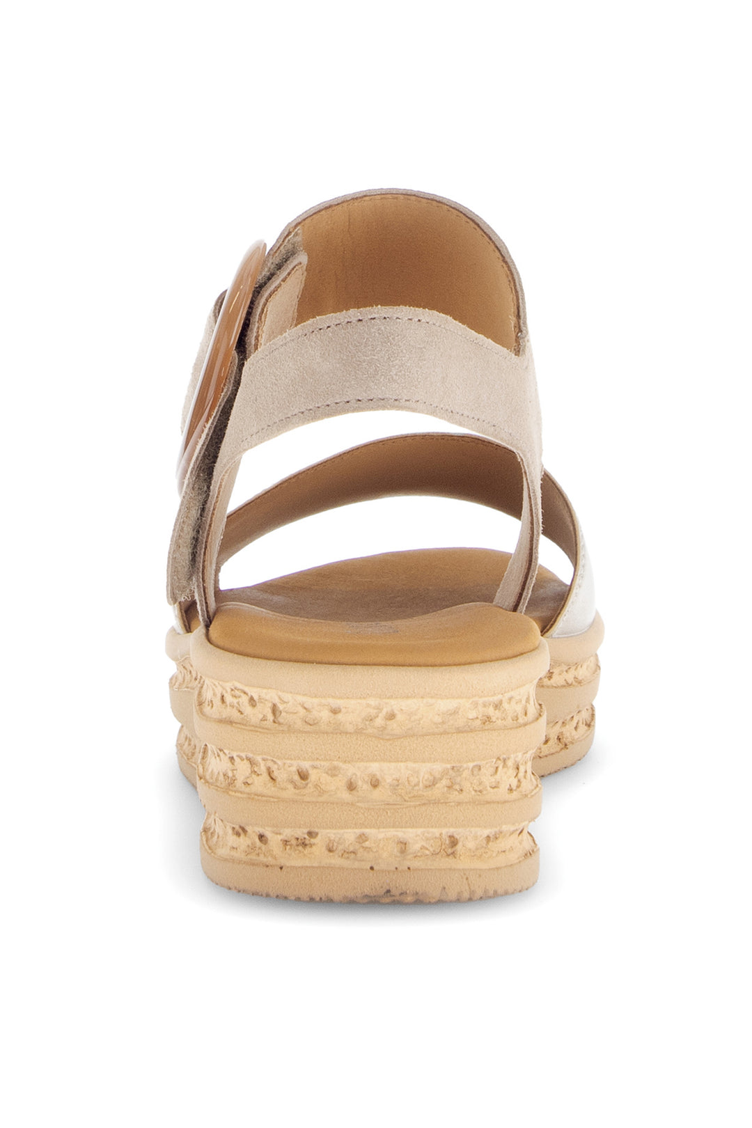 Gabor Andre Gold Leather Suede Wedge Sandals 84.550.62