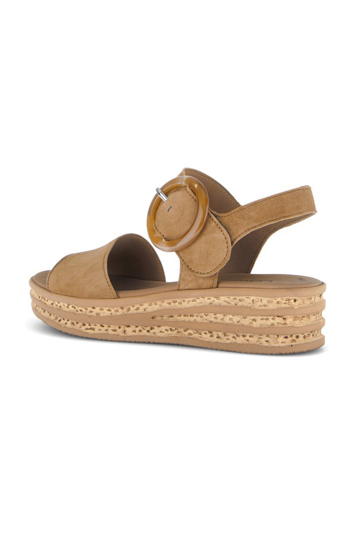 Gabor Andre Tan Suede Wedge Sandal 84.550.14