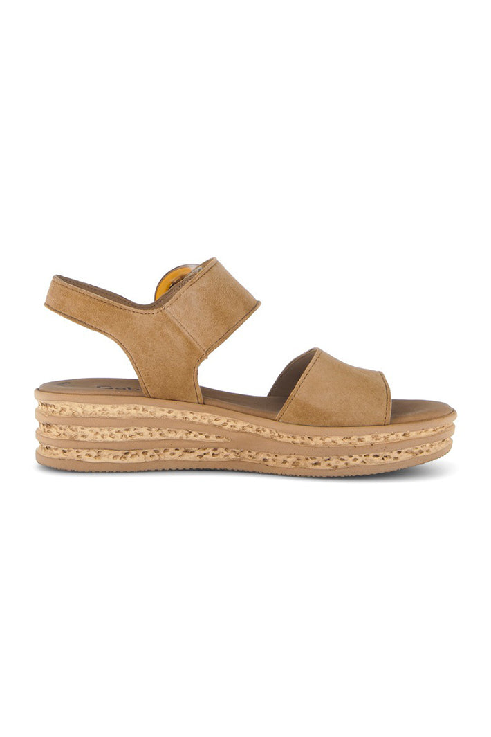 Gabor Andre Tan Suede Wedge Sandal 84.550.14