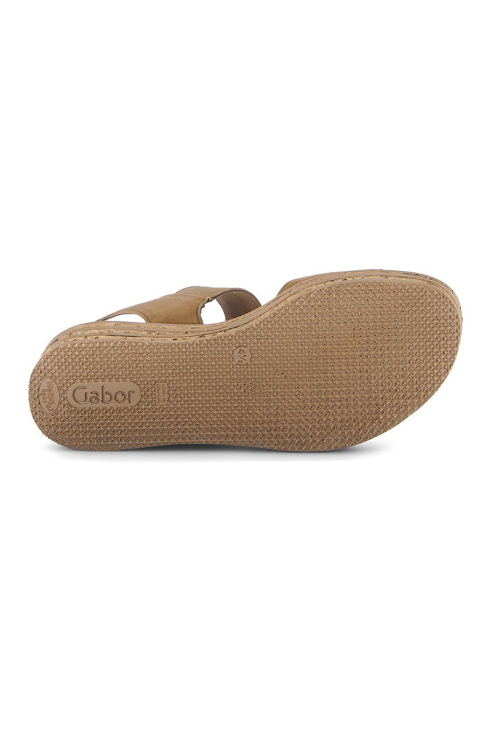 Gabor Andre Tan Suede Wedge Sandal 84.550.14
