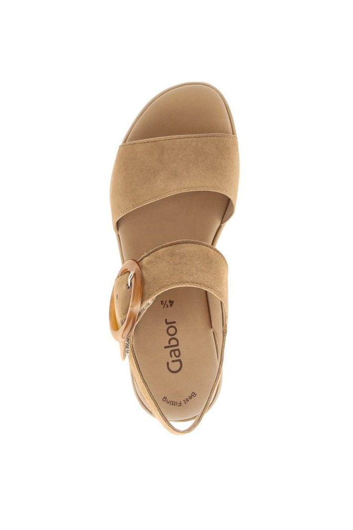 Gabor Andre Tan Suede Wedge Sandal 84.550.14
