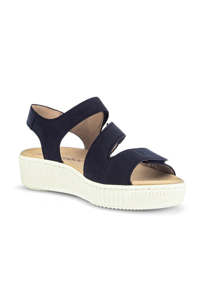 Gabor Ball Dark Soft Blue Nubuck Sandal 83.600.16
