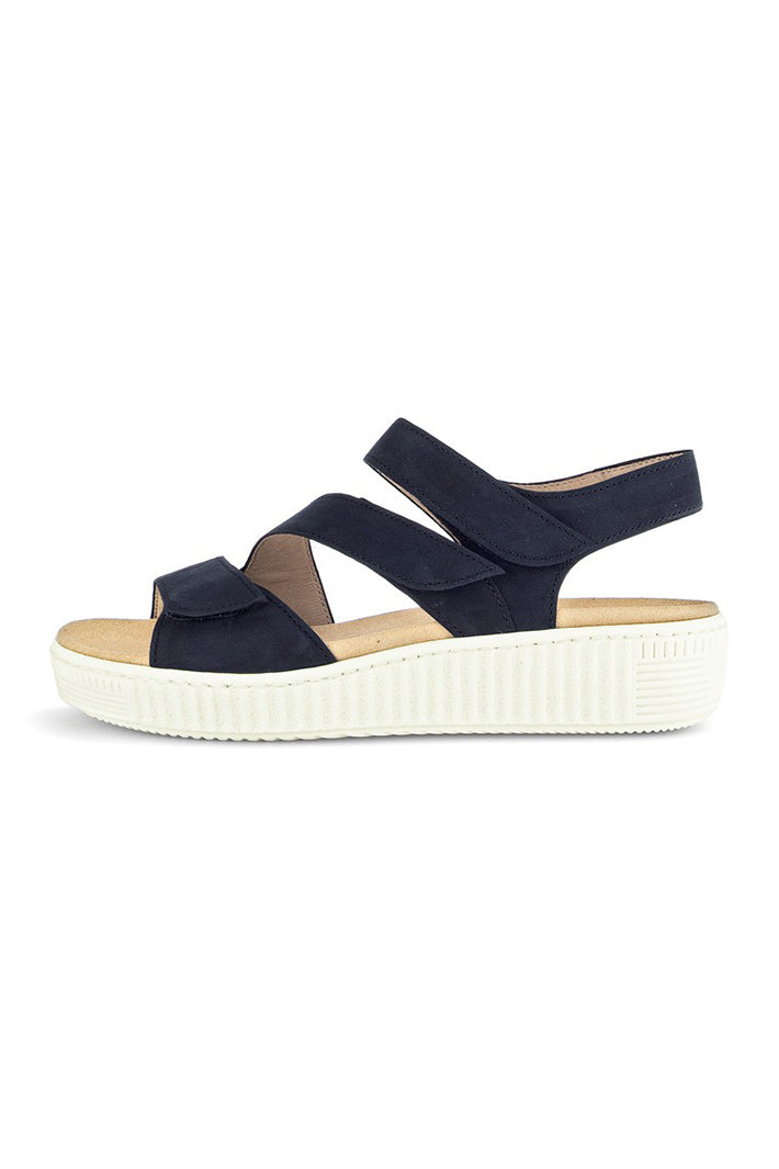 Gabor Ball Dark Soft Blue Nubuck Sandal 83.600.16