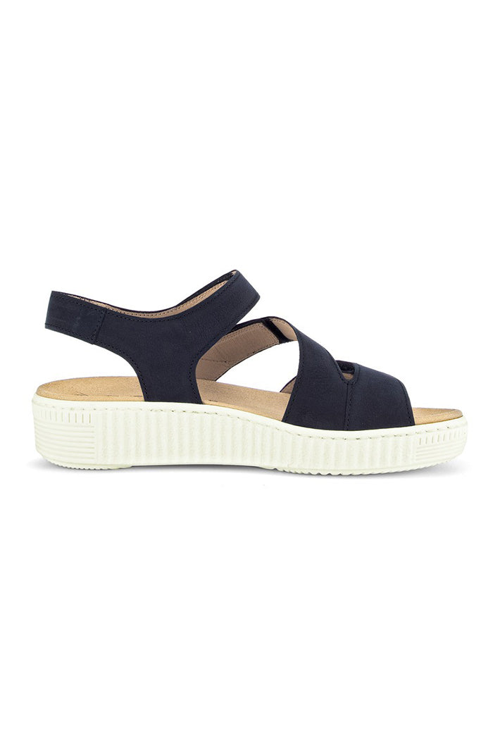 Gabor Ball Dark Soft Blue Nubuck Sandal 83.600.16