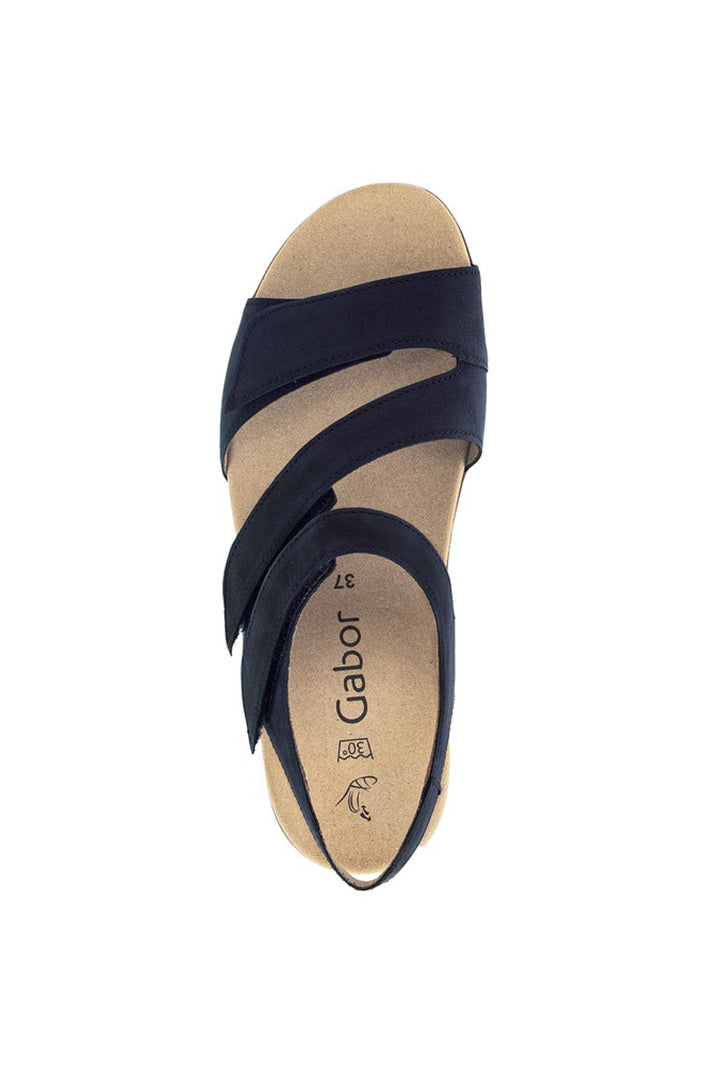 Gabor Ball Dark Soft Blue Nubuck Sandal 83.600.16