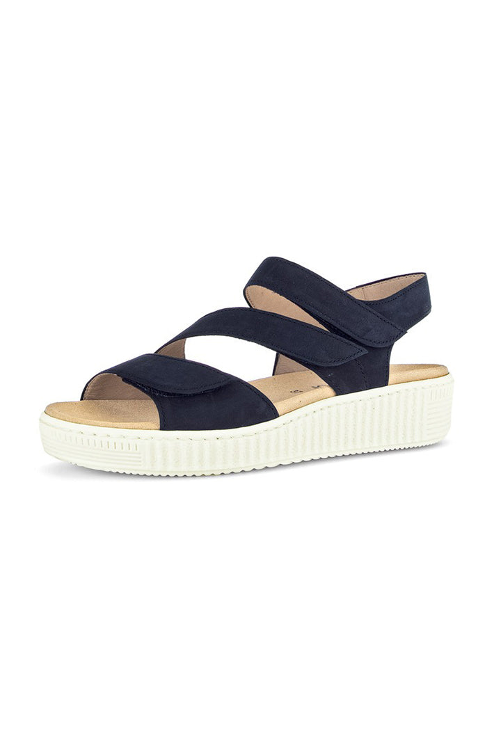 Gabor Ball Dark Soft Blue Nubuck Sandal 83.600.16