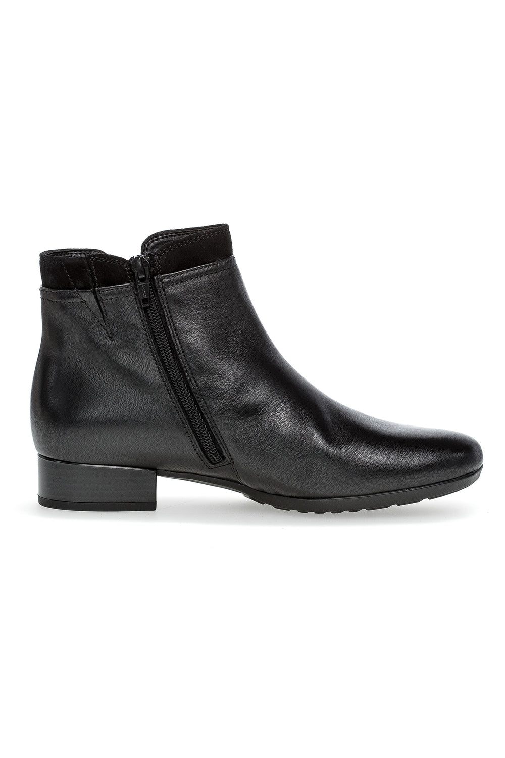 Black ankle boot on a white background