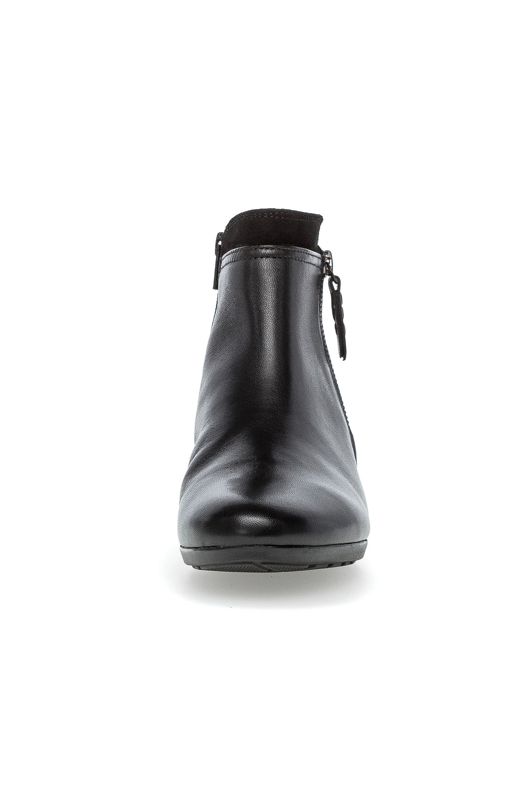 Black ankle boot on a white background