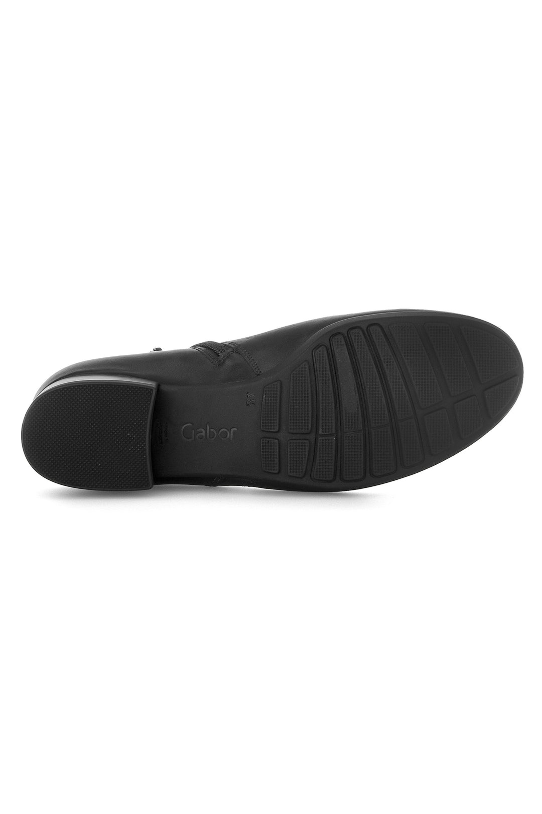 Black shoe sole with 'Gabor' branding on a white background