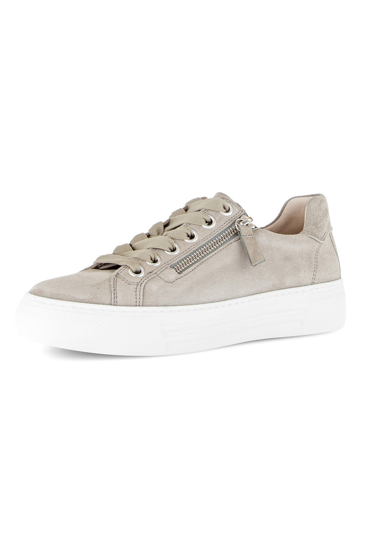 Gabor Campus Sage Green Suede Trainers 86.465.11