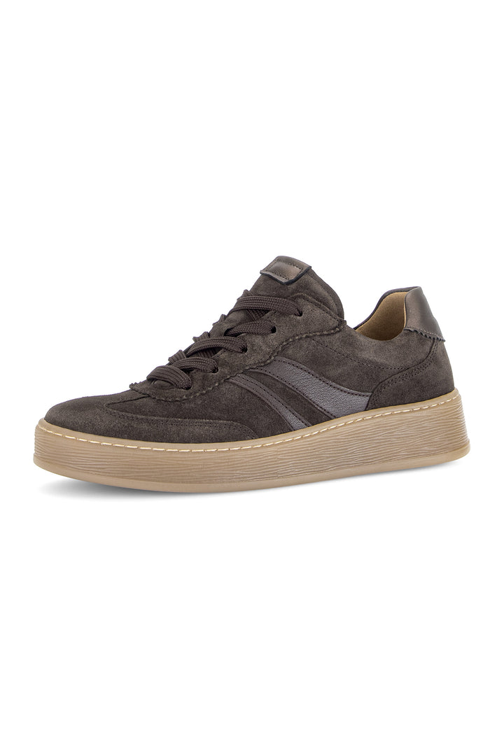 Gabor Dahma Mocha Brown Suede Trainer 6018.01.009, front view