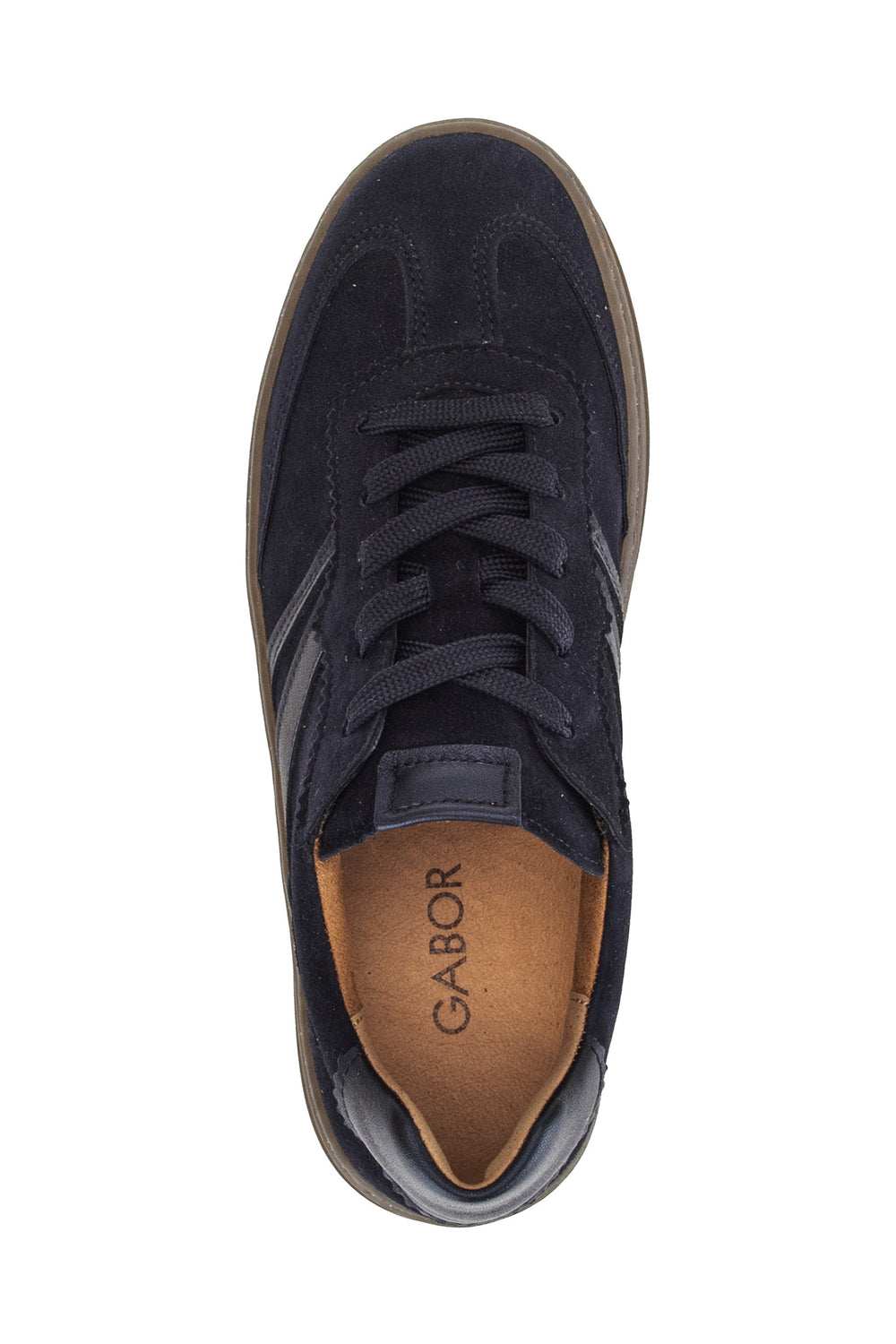 Gabor Dahma Navy Suede Trainer 6018.01.012, side view