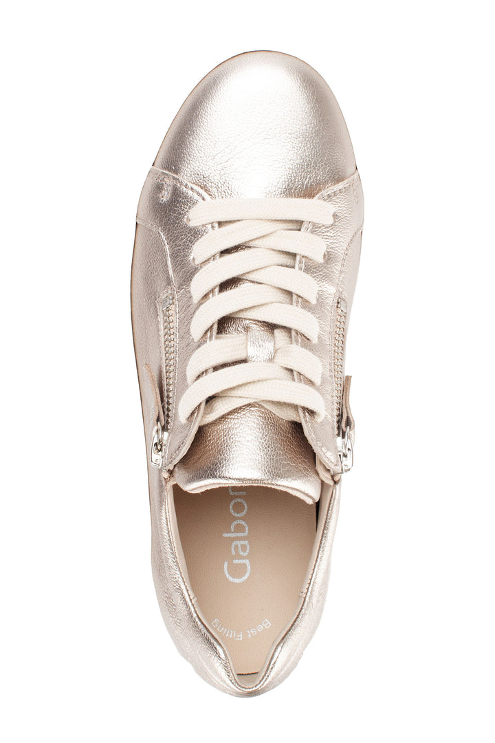 Gabor Dolly Trainer Gold Leather 63.200.62 - Shirley Allum Boutique
