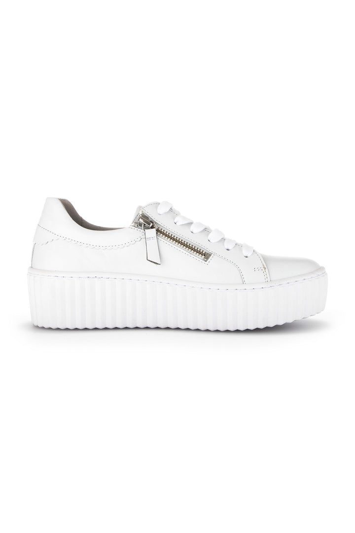 Gabor Dolly Trainer White Leather 63.200.21 - Shirley Allum Boutique