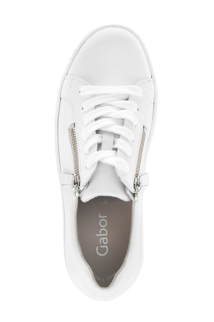 Gabor Dolly Trainer White Leather 63.200.21 - Shirley Allum Boutique