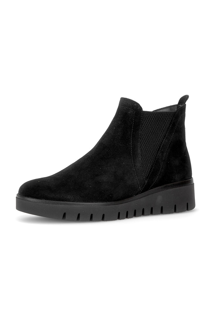 Gabor Dublin Black Suede Boots 8015.01.002, front view