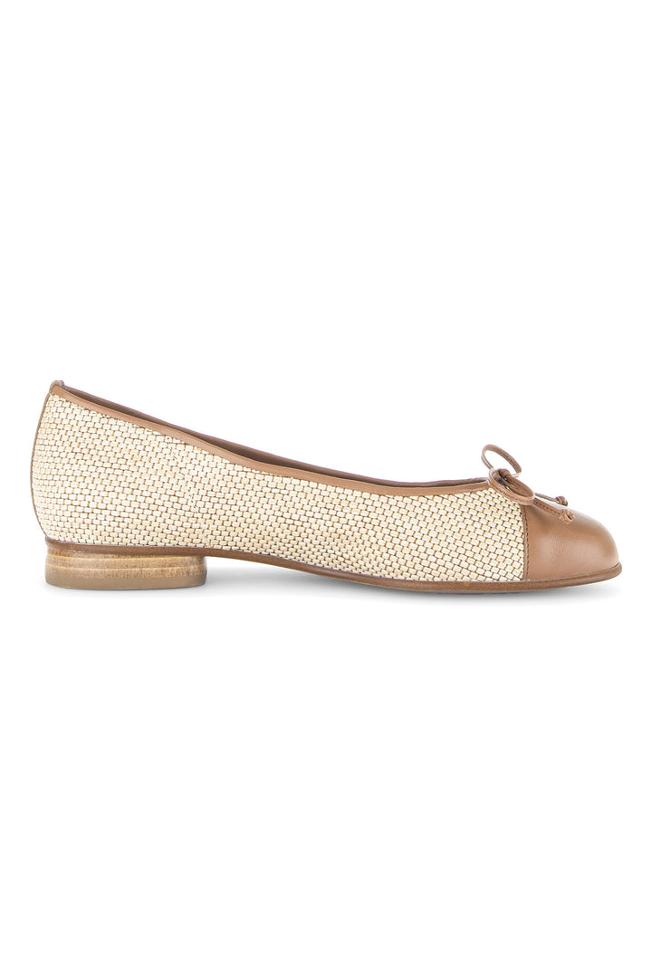 Gabor Dulford Natural Brown Ballerina Shoes 85.102.48