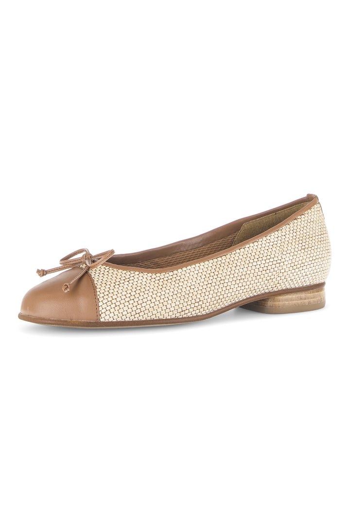 Gabor Dulford Natural Brown Ballerina Shoes 85.102.48