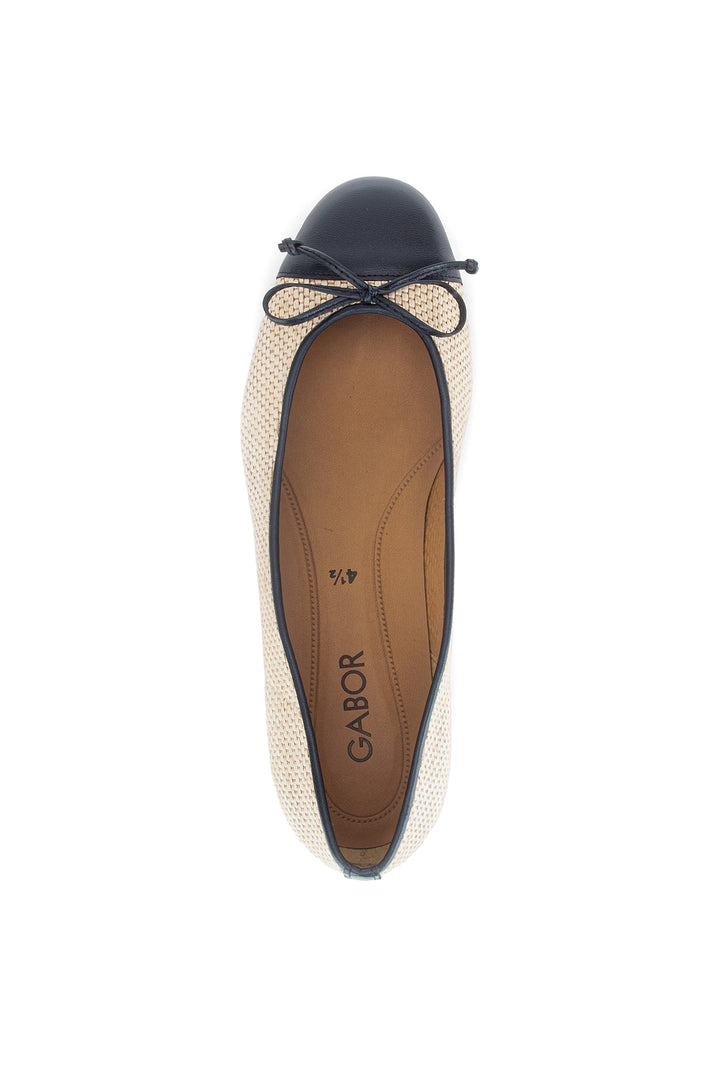 Gabor Dulford Natural Dark Blue Ballerina Shoes 85.102.46