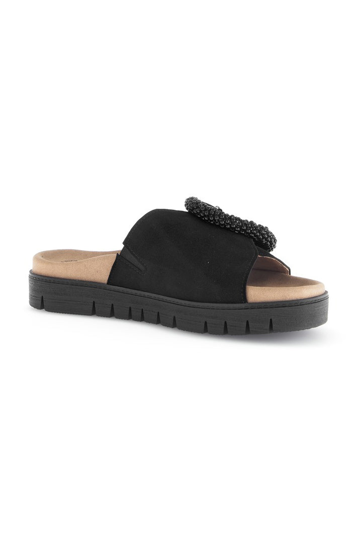 Gabor Everly Black Suede Sandal 83.745.17