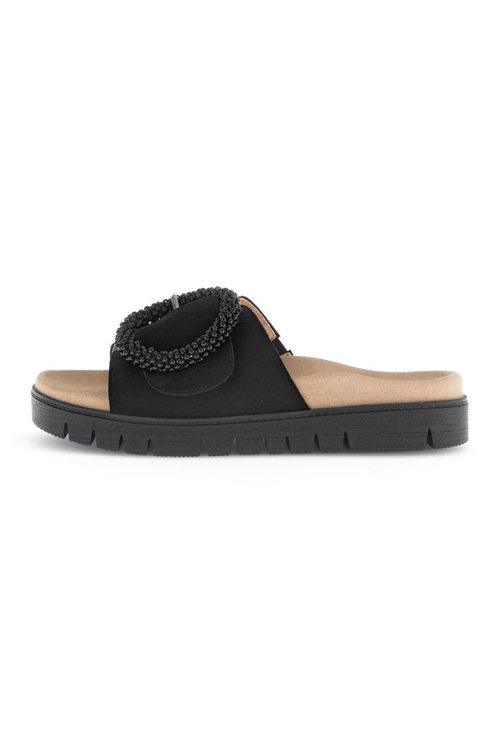 Gabor Everly Black Suede Sandal 83.745.17