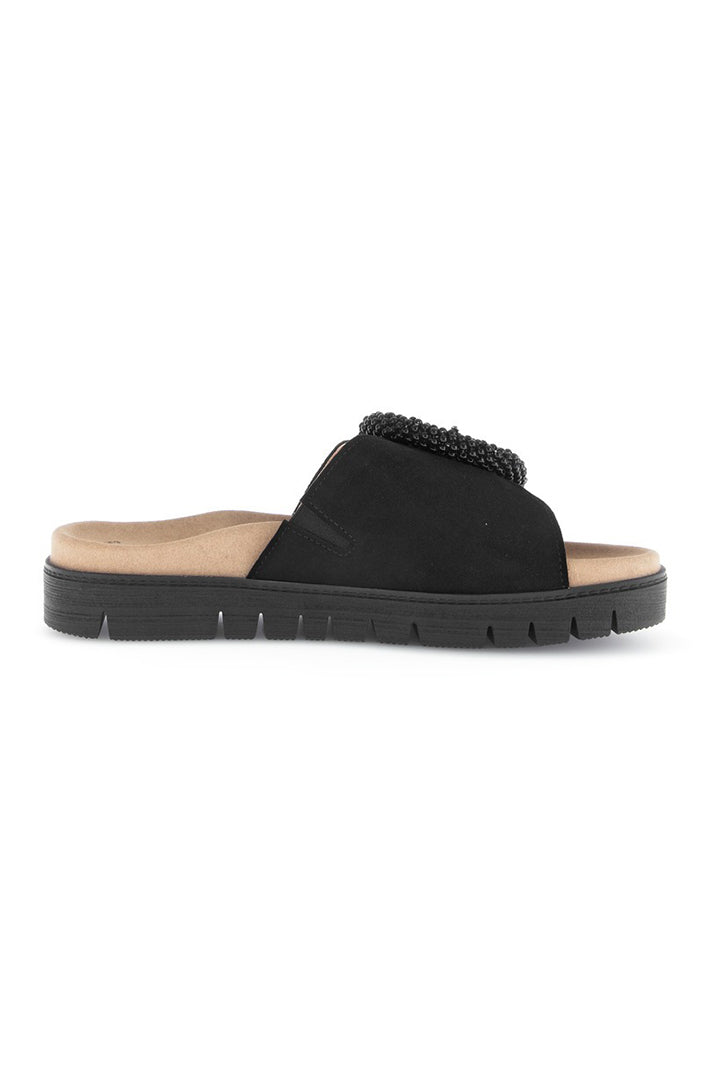 Gabor Everly Black Suede Sandal 83.745.17