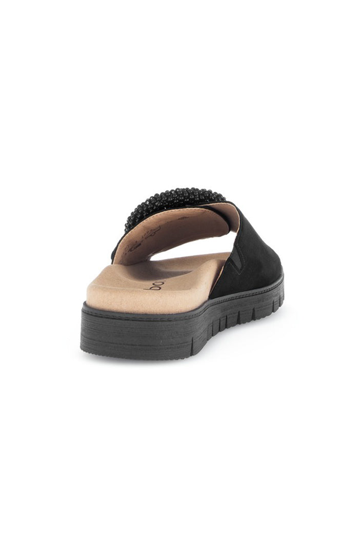 Gabor Everly Black Suede Sandal 83.745.17