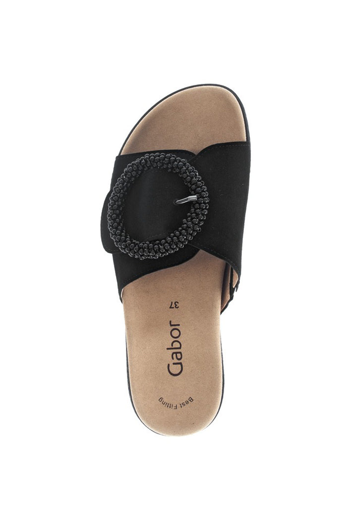 Gabor Everly Black Suede Sandal 83.745.17