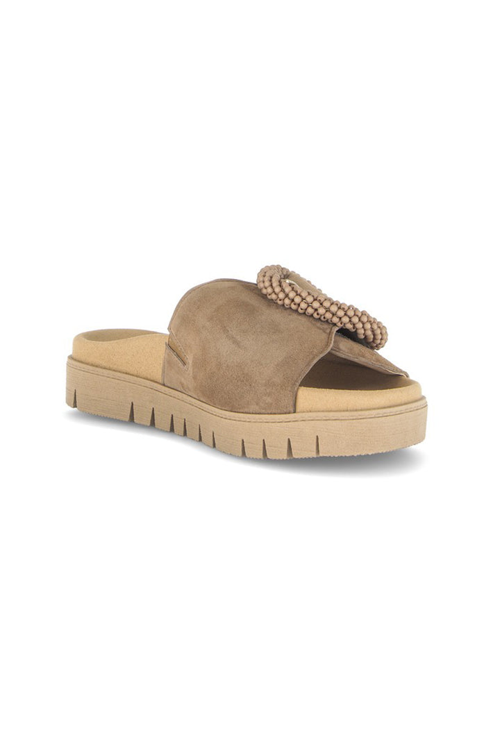 Gabor Everly Peanut Brown Suede Sandal 83.745.18
