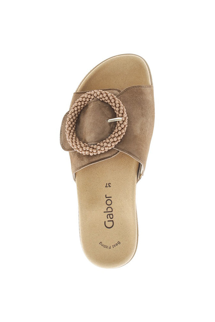 Gabor Everly Peanut Brown Suede Sandal 83.745.18