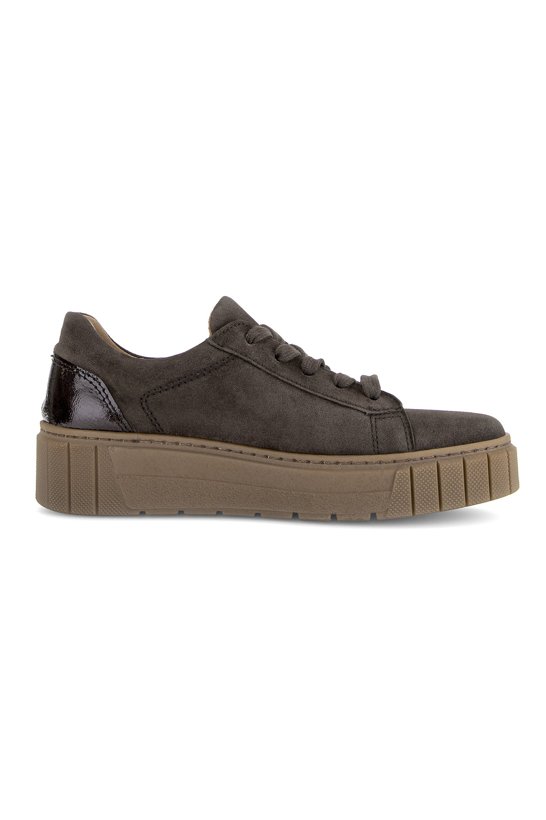 Gabor Ferry Mocha Brown Suede Trainer 6017.03.005, sole view