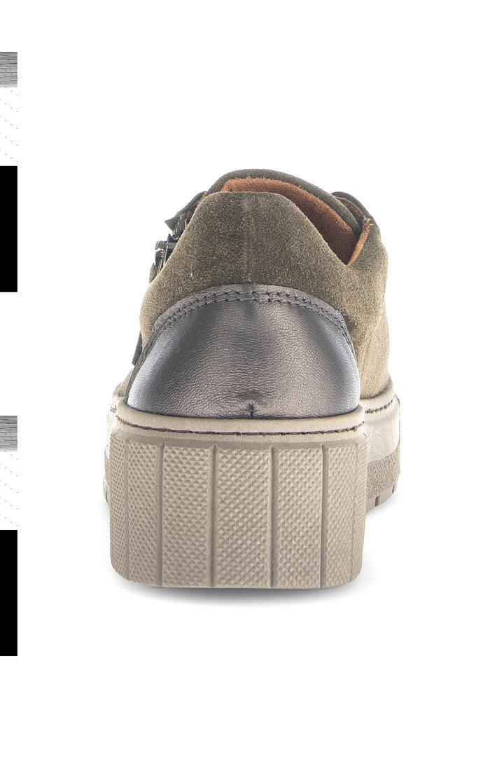 Gabor Ferry Olive Green Suede Trainer 6017.03.002, back view