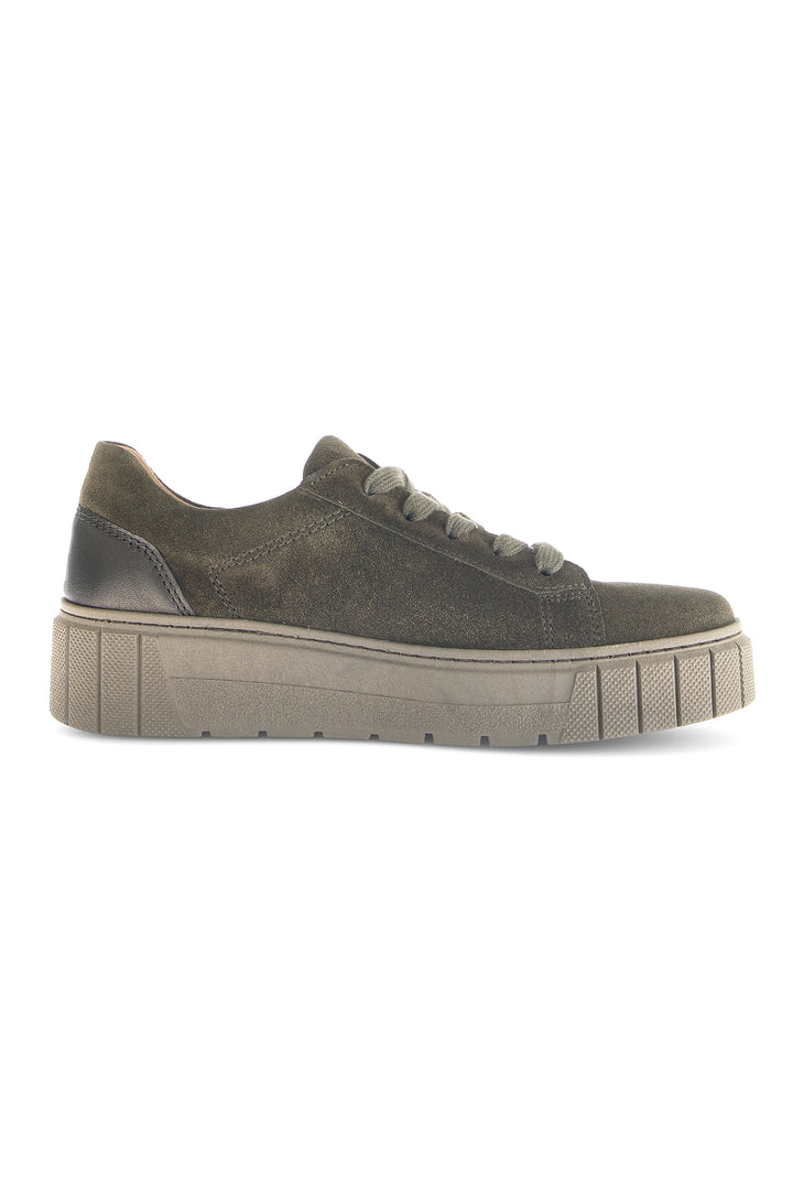 Gabor Ferry Olive Green Suede Trainer 6017.03.002, sole view