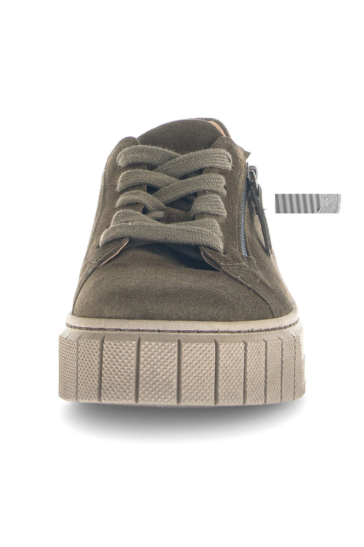 Gabor Ferry Olive Green Suede Trainer 6017.03.002, detail view