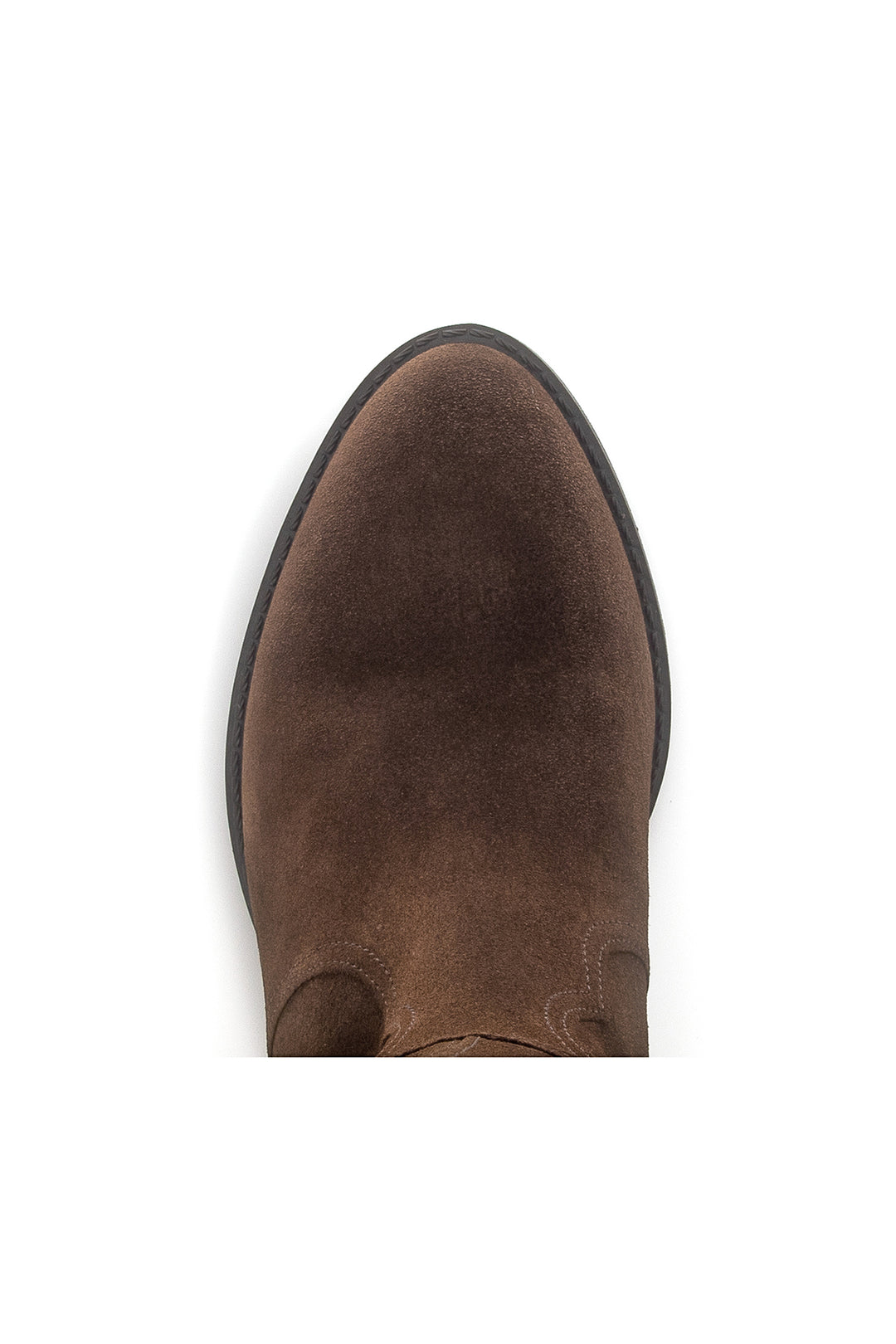 Brown suede ankle boot on a white background