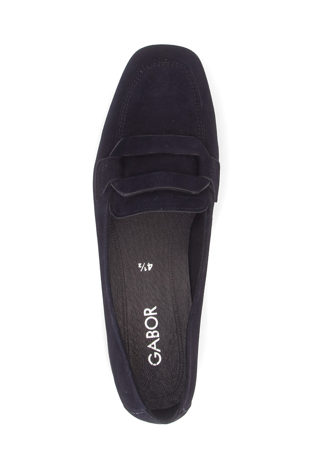 Gabor Great Dark Blue Navy Suede Slip On Shoe 4002.01.011, side view