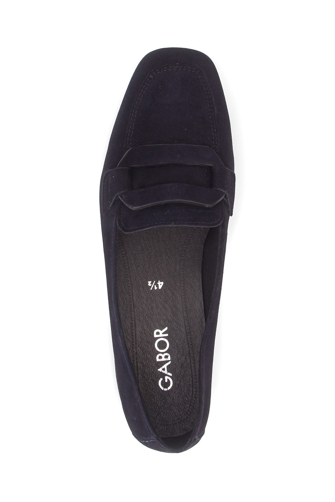 Gabor Great Dark Blue Navy Suede Slip On Shoe 4002.01.011, side view