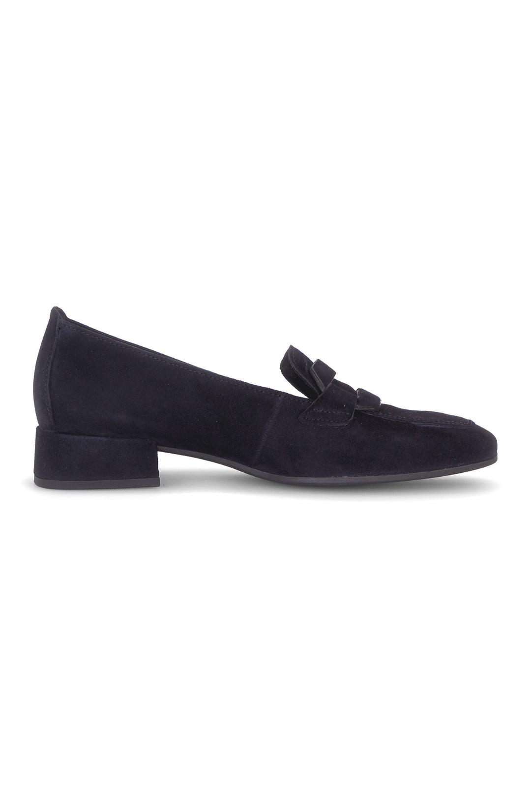 Gabor Great Dark Blue Navy Suede Slip On Shoe 4002.01.011, sole view