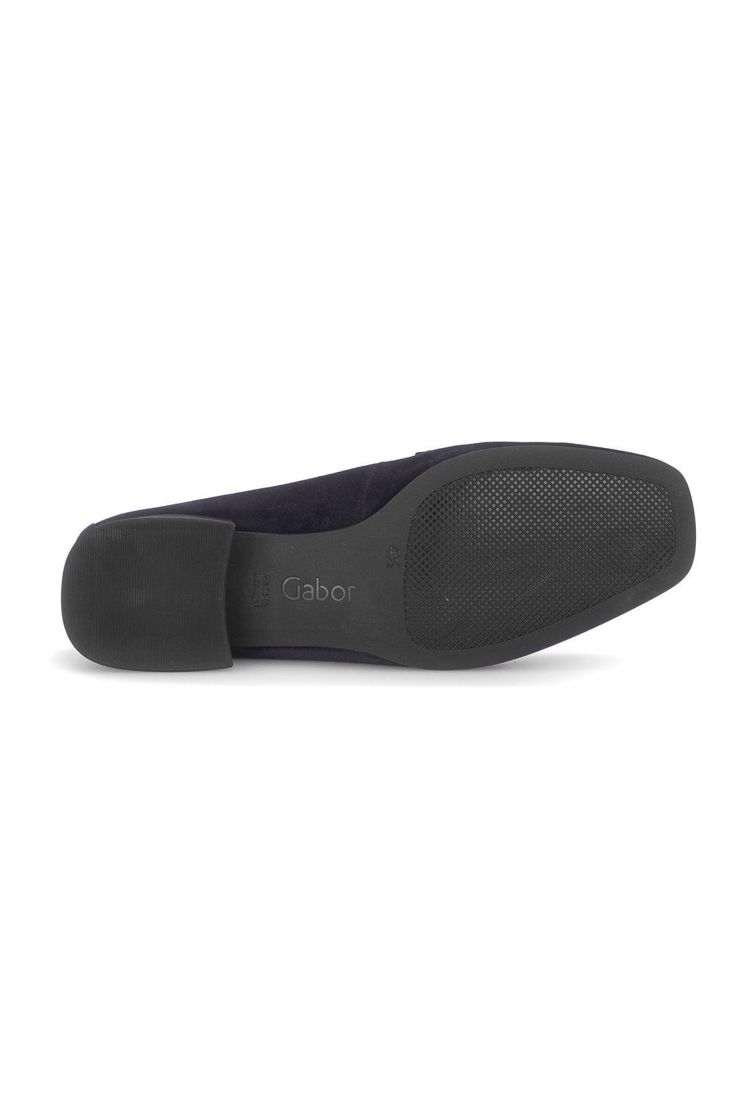 Gabor Great Dark Blue Navy Suede Slip On Shoe 4002.01.011, three-quarter view