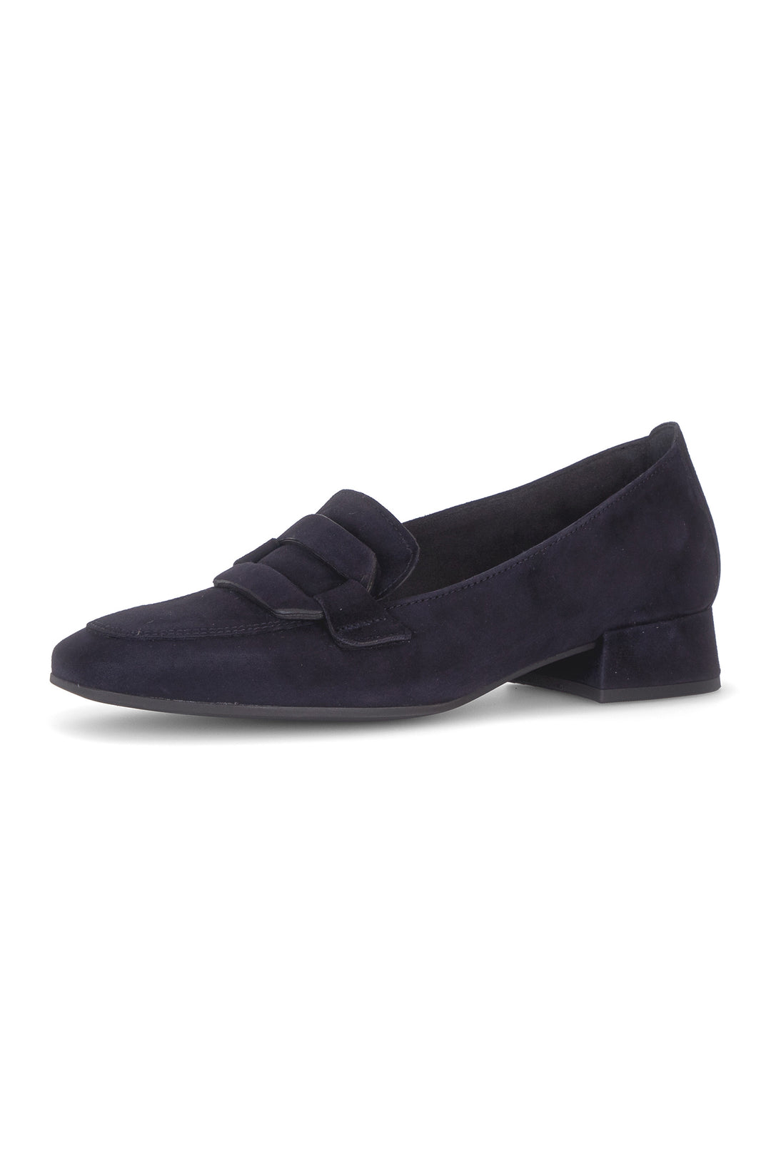 Gabor Great Dark Blue Navy Suede Slip On Shoe 4002.01.011, front view